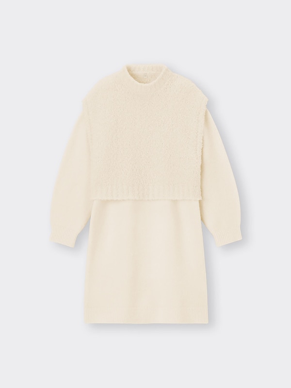 GIRLSパフィータッチ3WAYレイヤードニットワンピース(長袖)