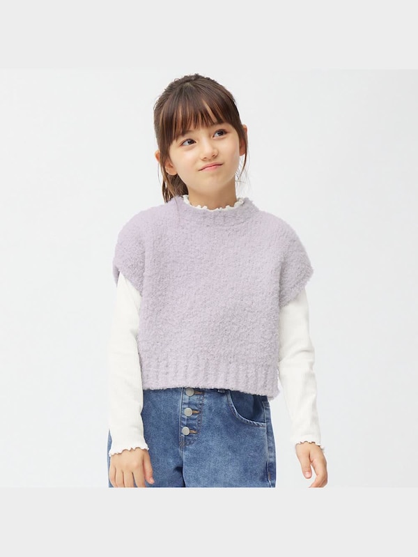 GIRLSパフィータッチ3WAYレイヤードニットワンピース(長袖)