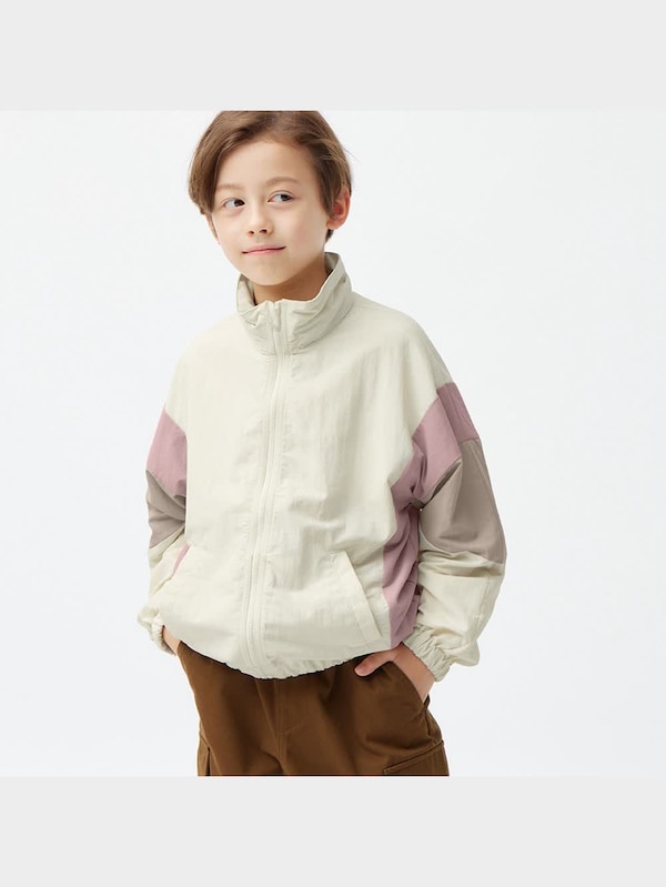 KIDS(男女兼用)カラーブロックフーディブルゾン