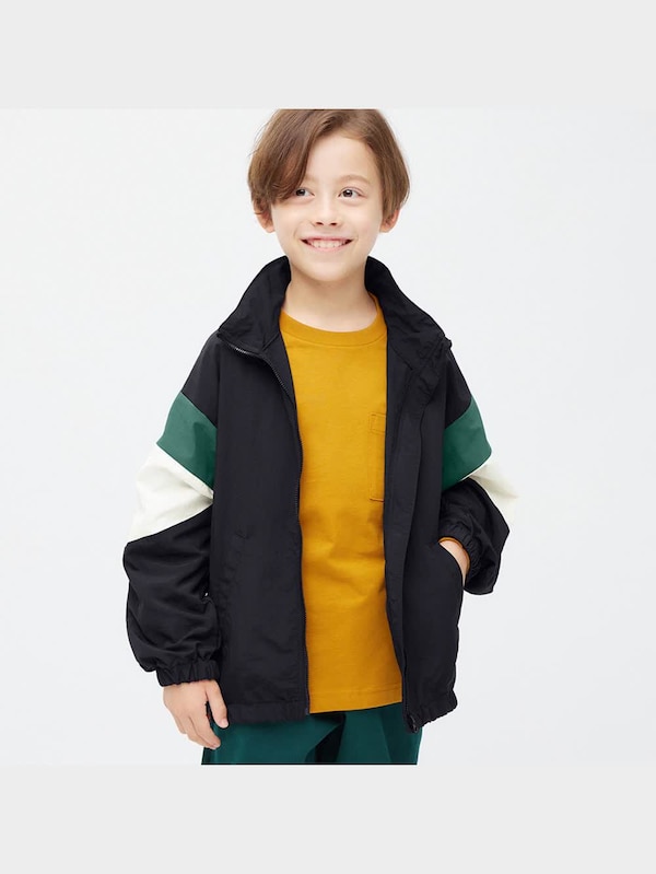 KIDS(男女兼用)カラーブロックフーディブルゾン