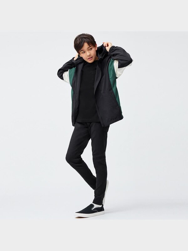 KIDS(男女兼用)カラーブロックフーディブルゾン