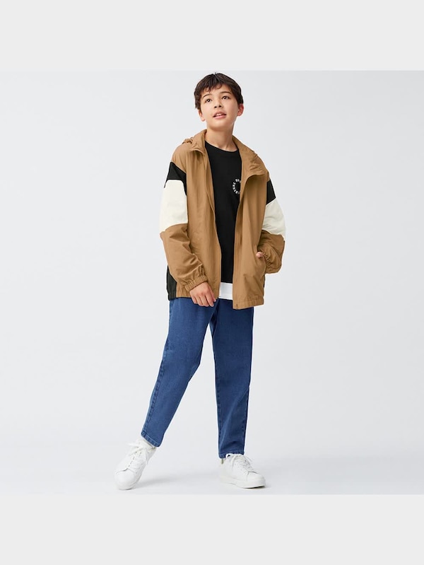 KIDS(男女兼用)カラーブロックフーディブルゾン