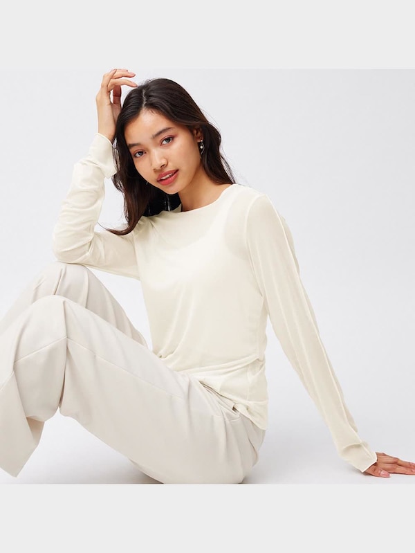 シアークルーネックT(長袖)+E