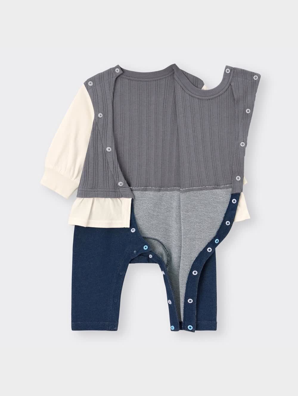 GU公式 | BABY(NEWBORN)セパオール(長袖)(フリルレイヤード)+X