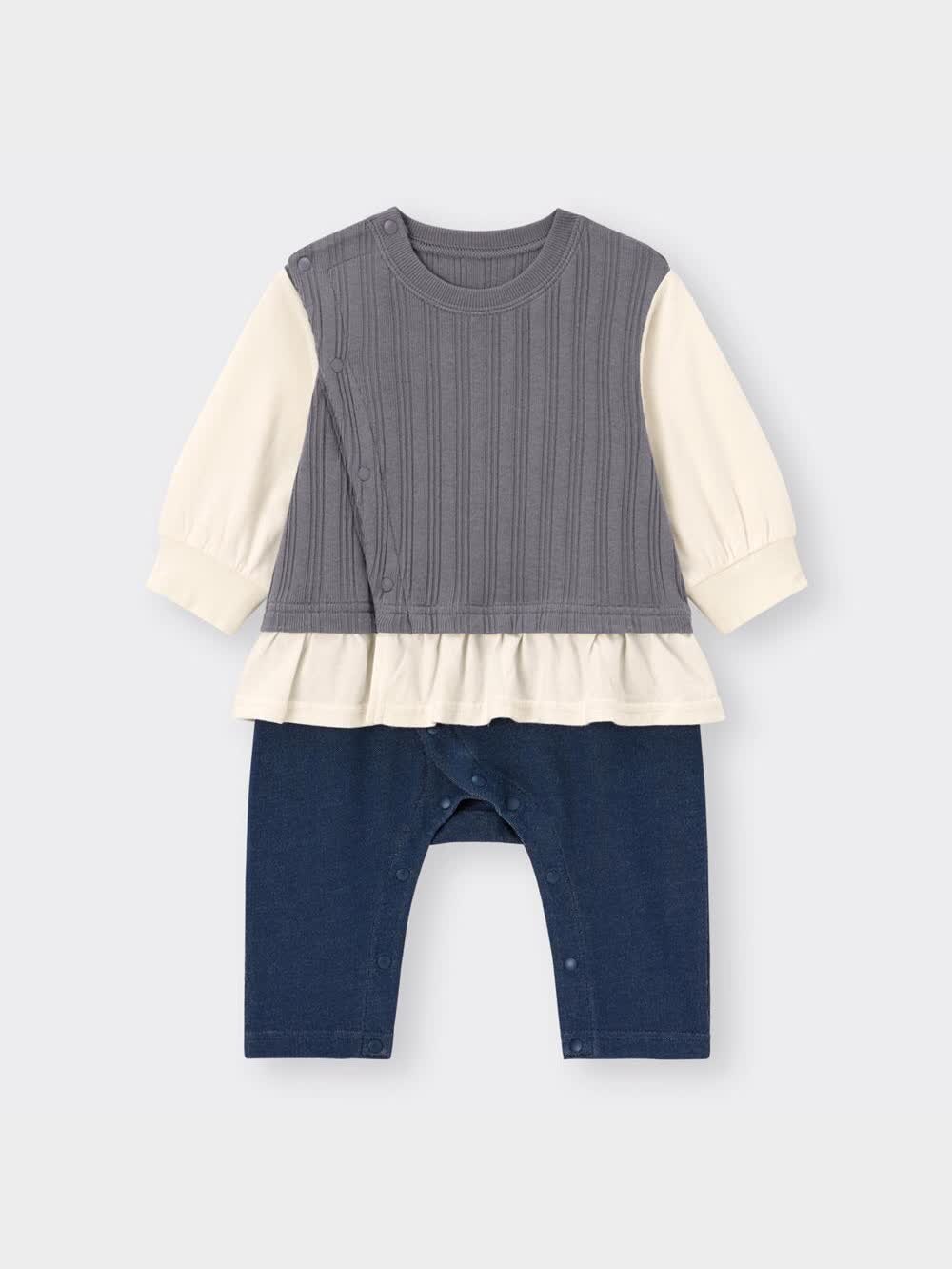 GU公式 | BABY(NEWBORN)セパオール(長袖)(フリルレイヤード)+X