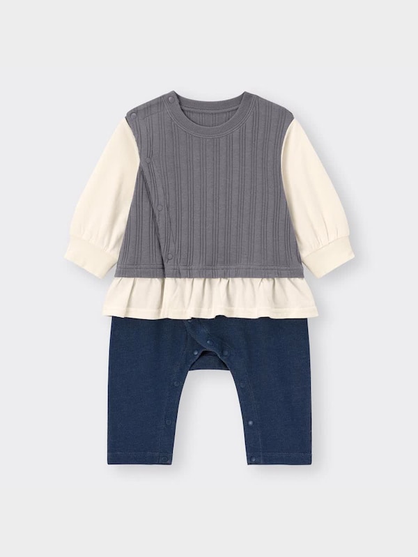 BABY(NEWBORN)セパオール(長袖)(フリルレイヤード)+X