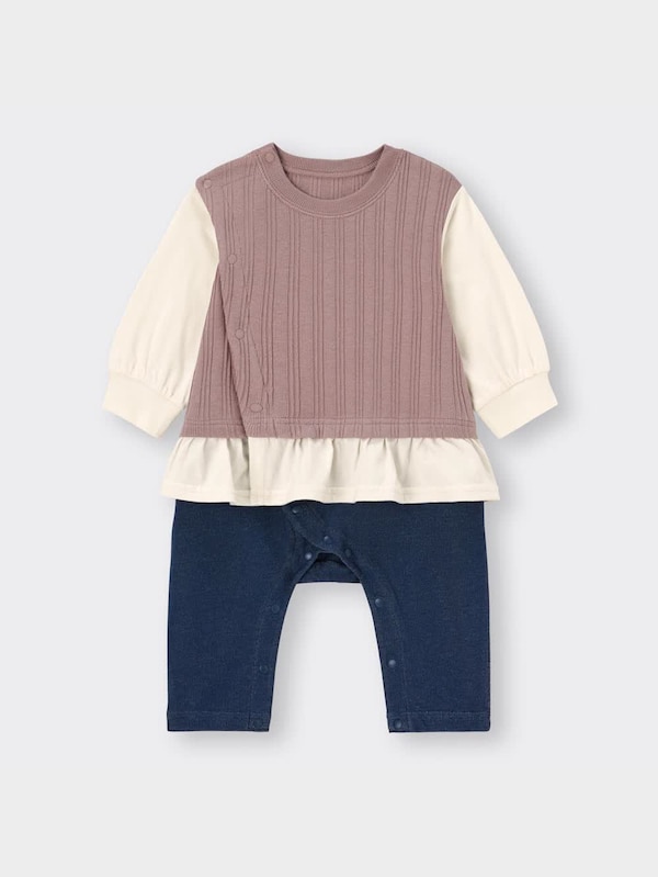 BABY(NEWBORN)セパオール(長袖)(フリルレイヤード)+X