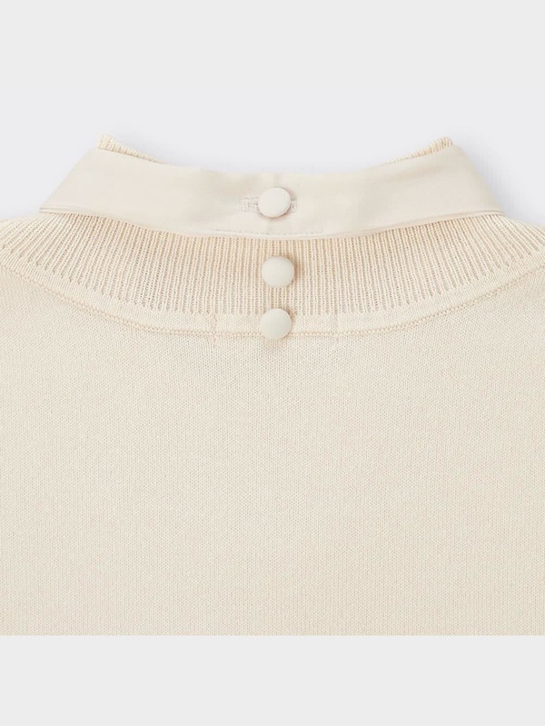 サテンコンビネーションボウタイセーター(7分袖)Z