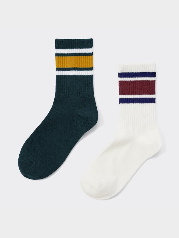 KIDS(男女兼用)クルーソックス(ライン)2P