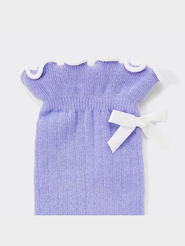 KIDS(男女兼用)クルーソックス(リボン/ジャカード)2P