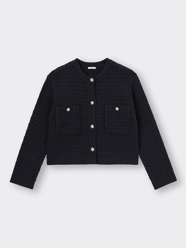 ダブルポケットニットジャケット(長袖)