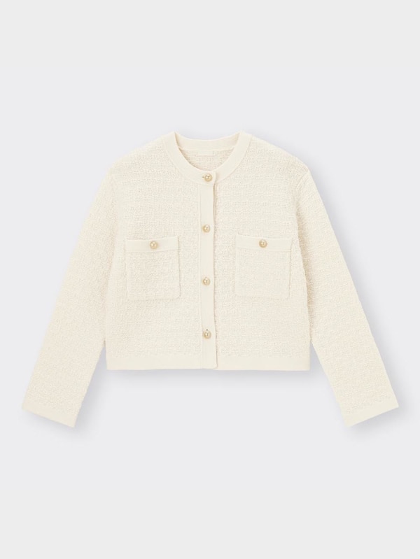 ダブルポケットニットジャケット(長袖)