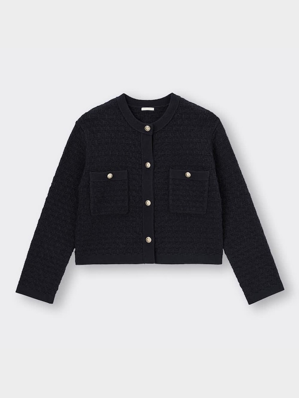 ダブルポケットニットジャケット(長袖)