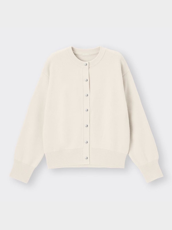 メタルボタンクルーネックカーディガン(長袖)