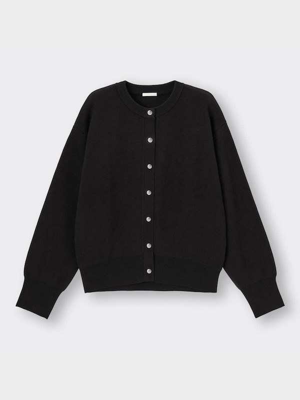 メタルボタンクルーネックカーディガン(長袖)