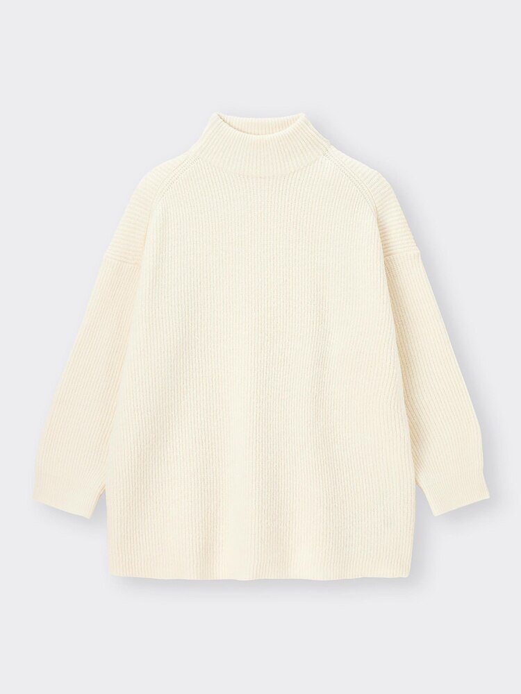 GU公式 | パフィータッチオーバーサイズハイネックセーター(長袖)(2023 