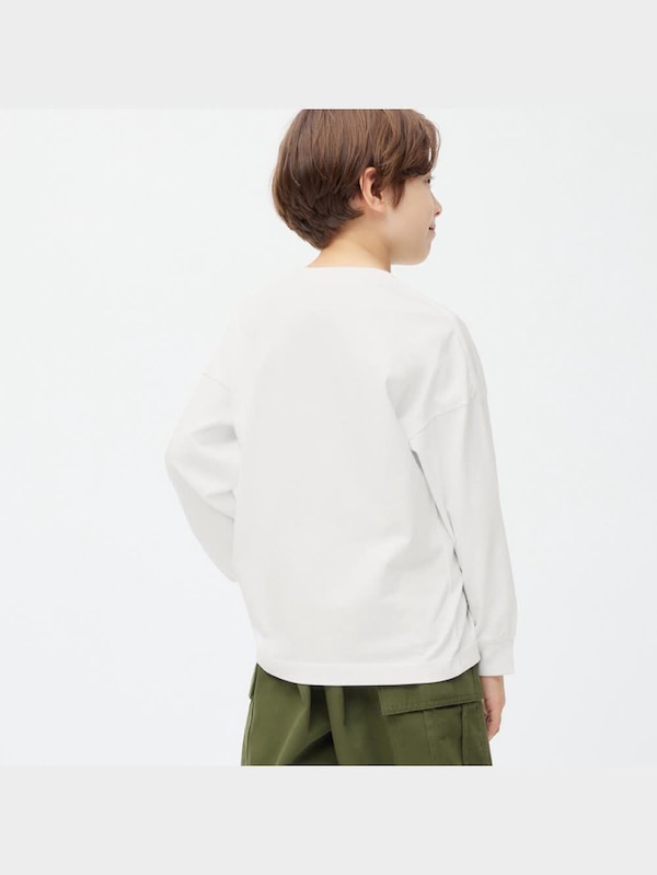 KIDS(男女兼用)グラフィックT(長袖)(刺繍ロゴ)