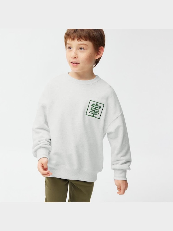 KIDS(男女兼用)オーバーサイズスウェットプルオーバー(長袖)(ワンポイント)