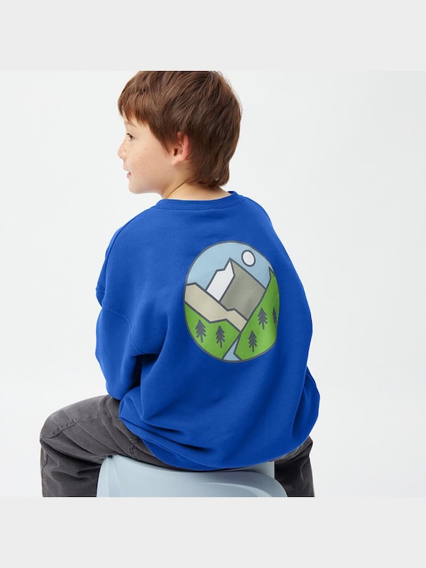 KIDS(男女兼用)オーバーサイズスウェットプルオーバー(長袖)バックプリント