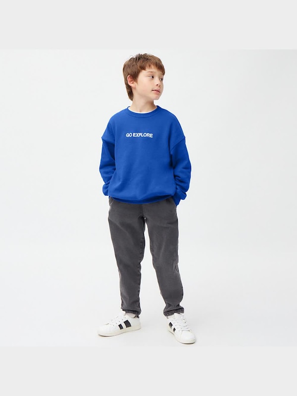 KIDS(男女兼用)オーバーサイズスウェットプルオーバー(長袖)バックプリント