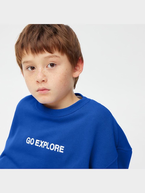 KIDS(男女兼用)オーバーサイズスウェットプルオーバー(長袖)バックプリント