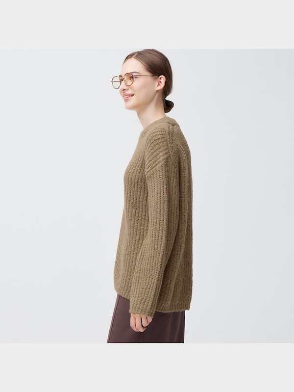 パフィータッチローゲージクルーネックセーター(長袖)