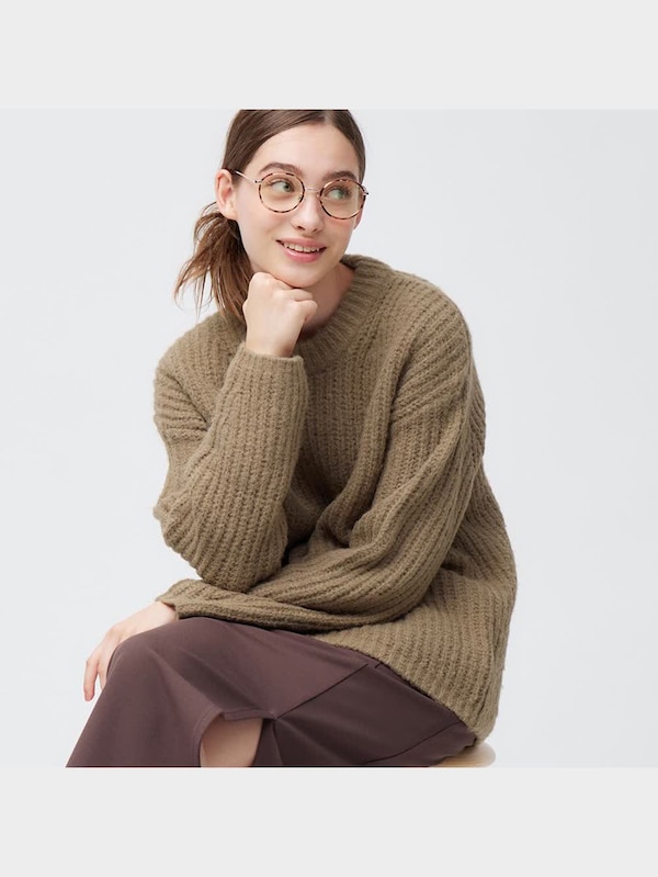 パフィータッチローゲージクル�ーネックセーター(長袖)