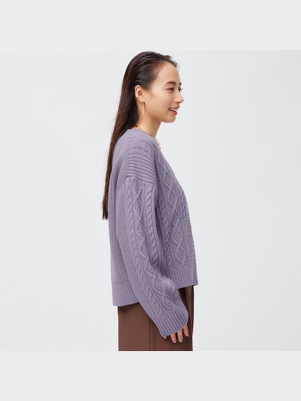 ケーブルVネックセーター(長袖)(セットアップ可能)