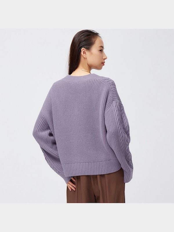 ケーブルVネックセーター(長袖)(セットアップ可能)