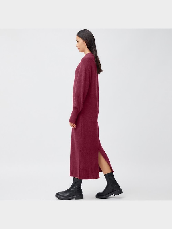 パフィータッチロングニットワンピース(長袖)