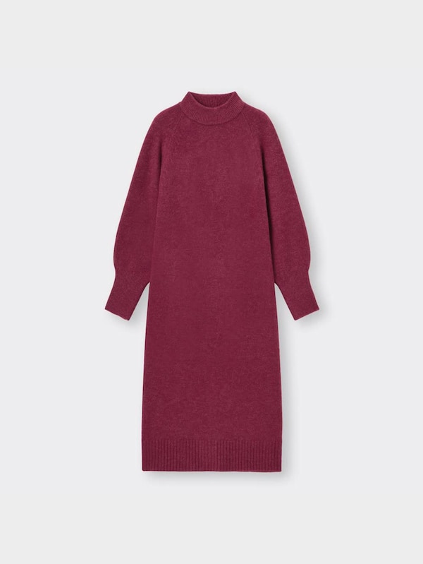パフィータッチロングニットワンピース(長袖)