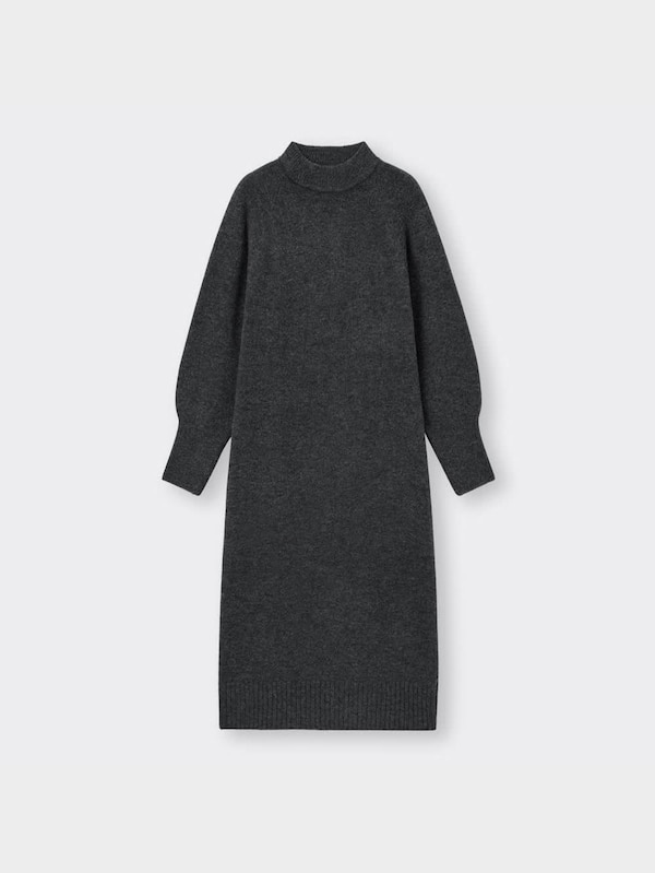 パフィータッチロングニットワンピース(長袖)