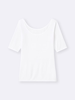 スタイルヒートワイドネックT(5分袖)+E