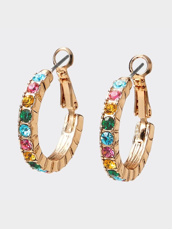 ビジューフープピアス&イヤーカフセット