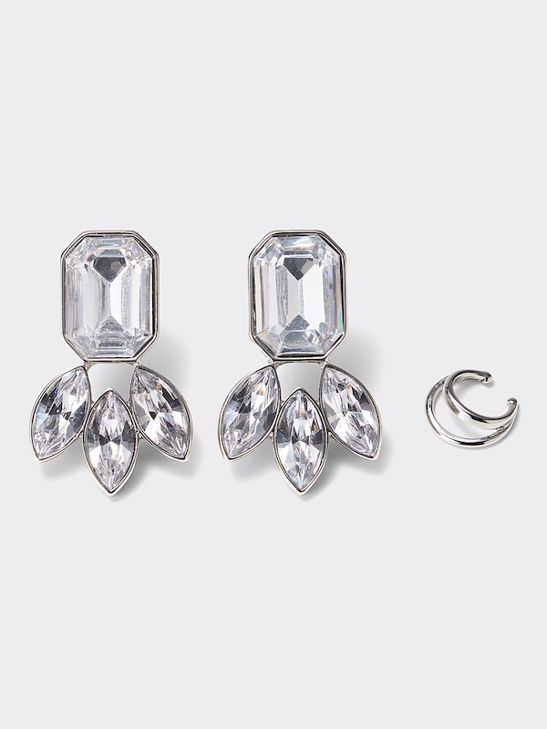 ビジューイヤリング&イヤーカフセット