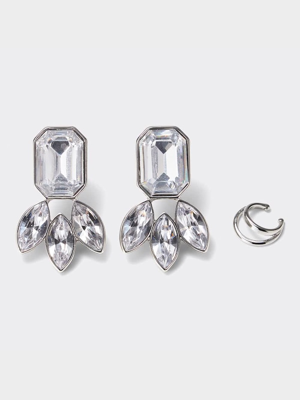 ビジューイヤリング&イヤーカフセット