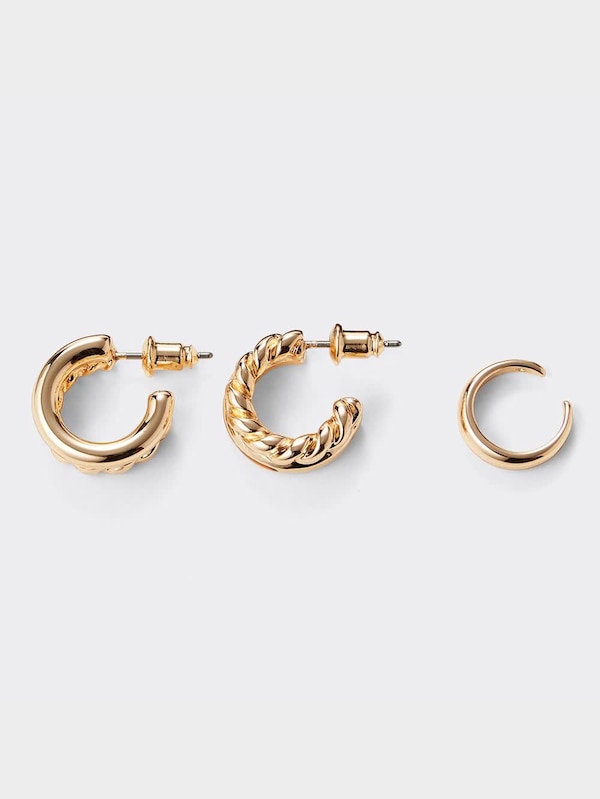 メタルデザインフープピアス&イヤーカフ