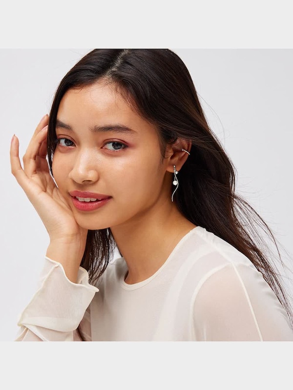 ウェーブパールライクピアス&イヤーカフ