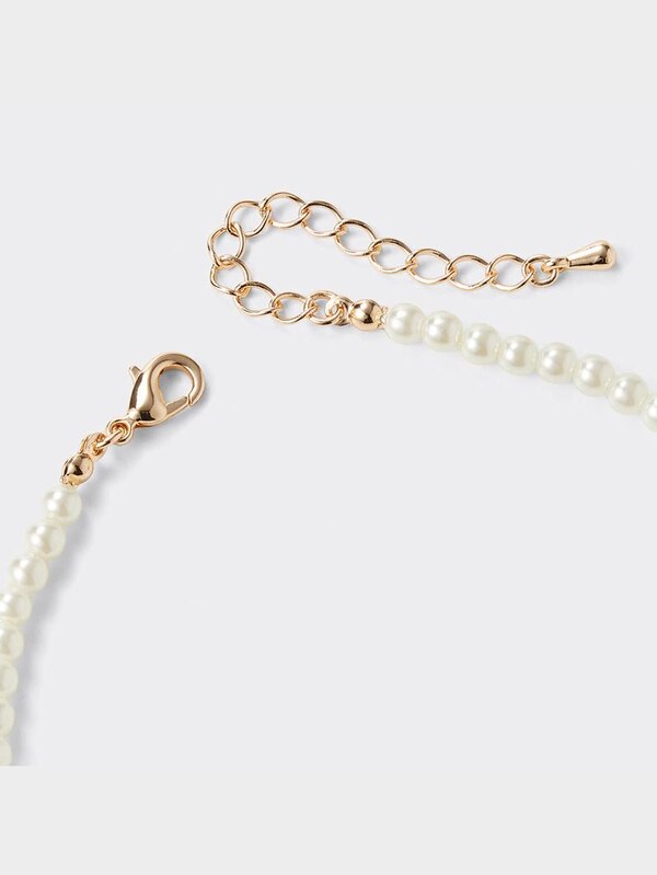 パールライク&メタルコインネックレスセット