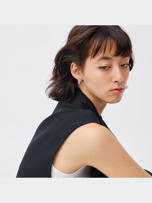 ビジューフープピアス&イヤーカフ5P