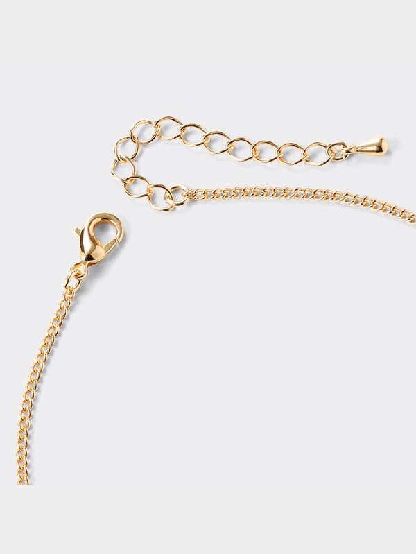 ウェーブ&チェーンネックレス