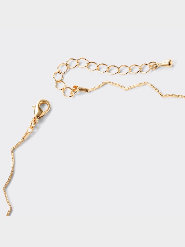 ウェーブ&チェーンネックレス