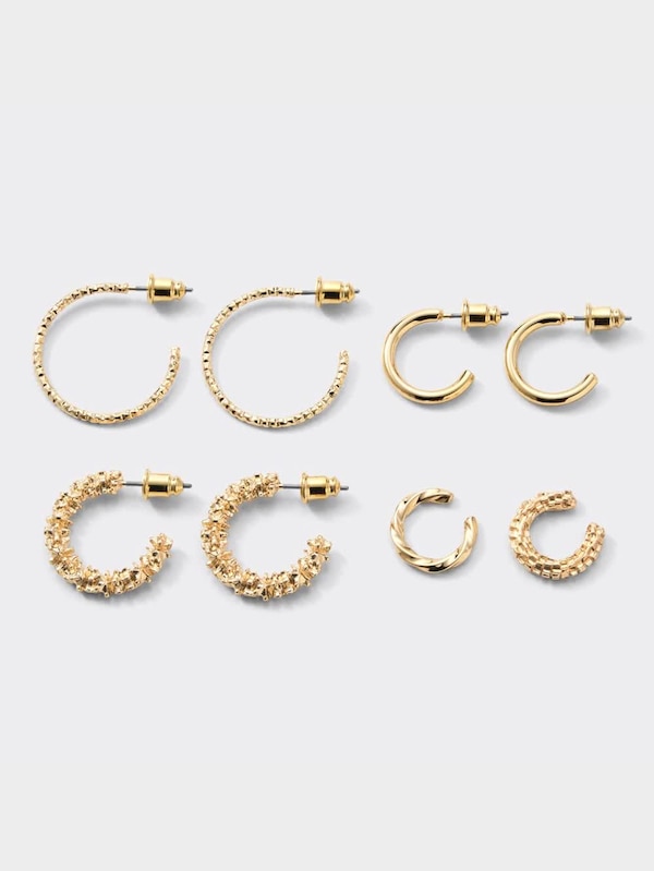 メタルフープピアス&イヤーカフセット5P