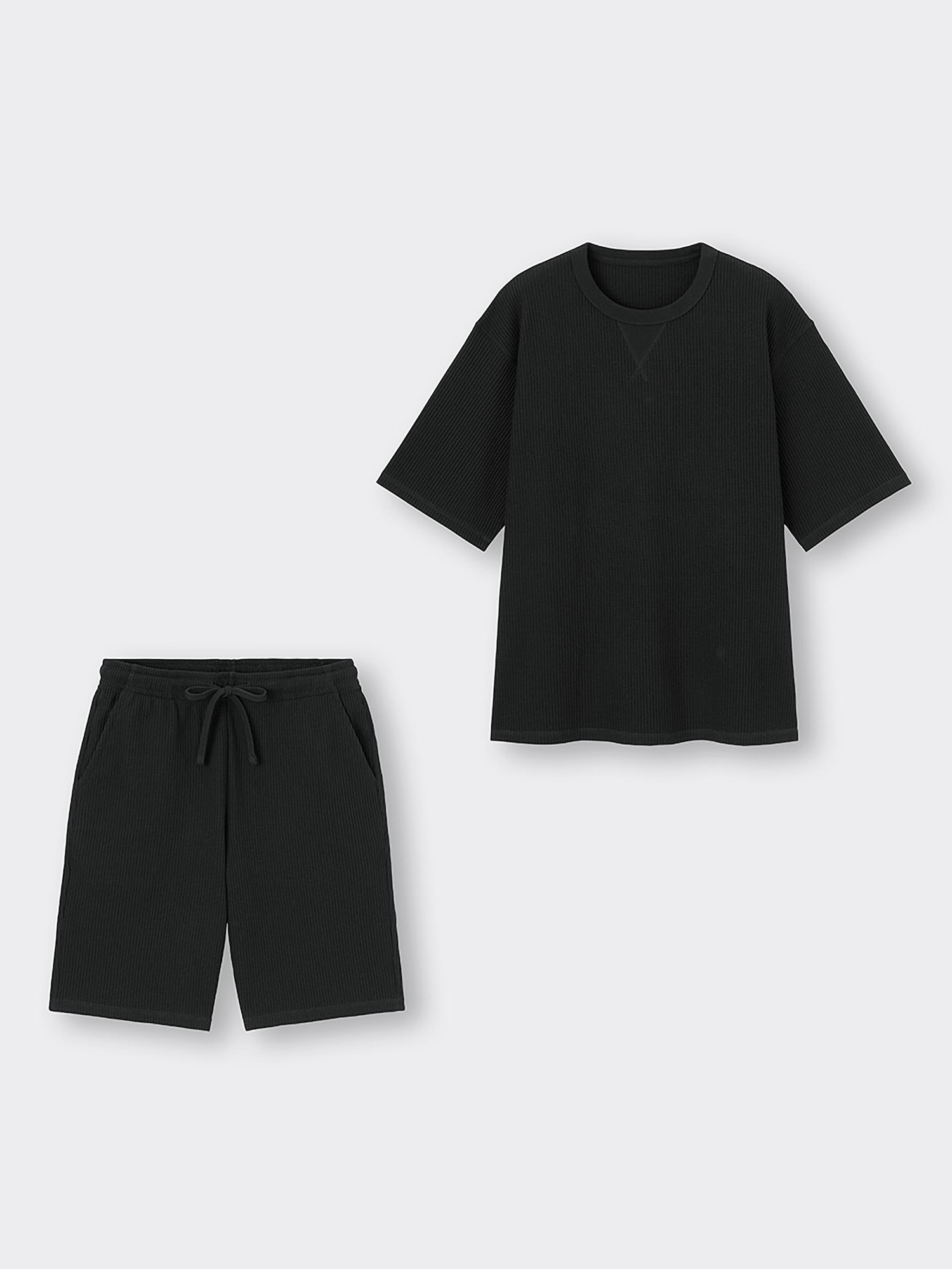 リセルラPP 3点セット GU公式 | ワッフルラウンジセット(半袖&ショートパンツ)