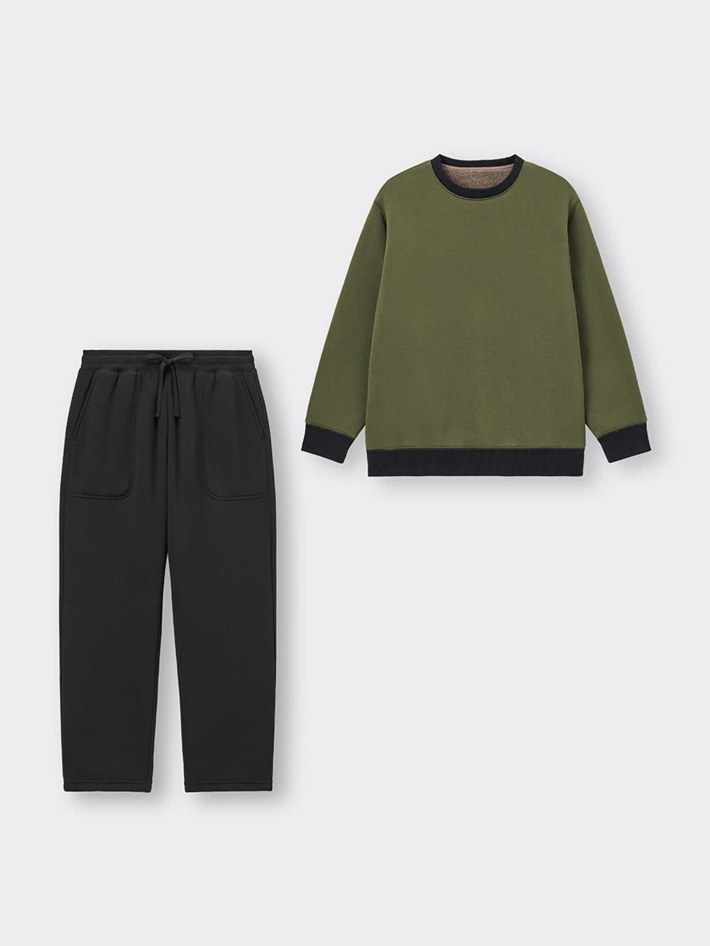 GU公式 | 裏ボアウォームラウンジセット(長袖&ロングパンツ)