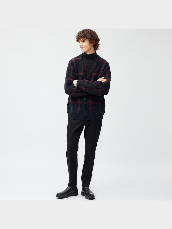 ブラッシュドヤーンカーディガン(長袖)(チェック)
