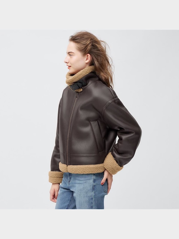 フェイクムートンショートフライトジャケット