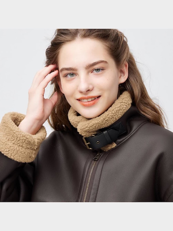 フェイクムートンショートフライトジャケット