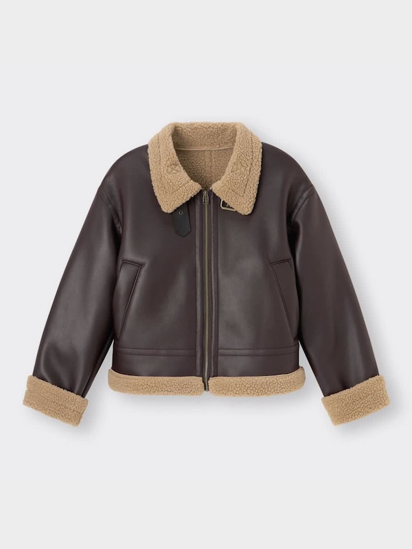 フェイクムートンショートフライトジャケット
