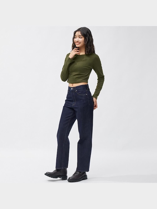 ソフトウォームクロップドT(長袖)Q+E